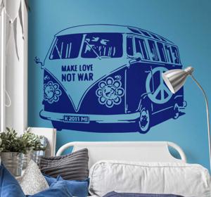 Sticker Volkswagen busje hippie