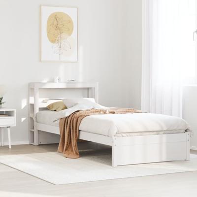 Bedframe met hoofdeinde zonder matras 90x190 cm wit