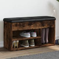 Schoenenbank 82x32x45,5 cm bewerkt hout gerookt eikenkleurig