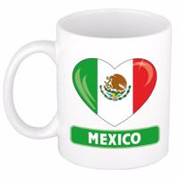 Hartjes vlag Mexico koffiemok - drink beker - white - 300 ml - supporters