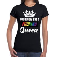 Zwart You know i am a fucking Queen t-shirt dames 2XL  -