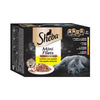 Sheba Natvoer kat - Gevogelte in kuipjes met saus - Mini Filets - 12 x