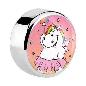 Disk met Chubby Unicorn Design Chirurgisch staal 316L Balletjes, staafjes en meer