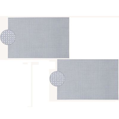 12x Rechthoekige placemats grijs/lila paars kunststof 45 x 30 cm