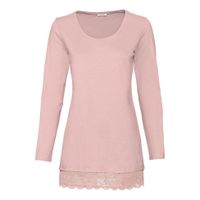 Longshirt met kant van bio-katoen, mauve Maat: 36