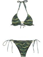 Amir Slama wave print bikini set - Vert - thumbnail