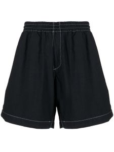 Sunnei short en coton à coutures contrastantes - Noir