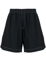 Sunnei short en coton à coutures contrastantes - Noir