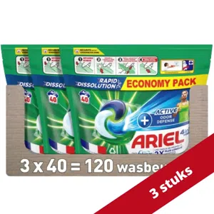 Ariel Pods 4-in-1 + Active Odor Defense Voordeelverpakking - 120 wasbeurten (3x40)