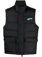 Moncler Grenoble gilet matelassé à patch logo - Noir - thumbnail