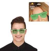 Carnaval/verkleed party bril - 2x - groen - volwassenen - Voor bij een verkleedkleding kostuum - thumbnail