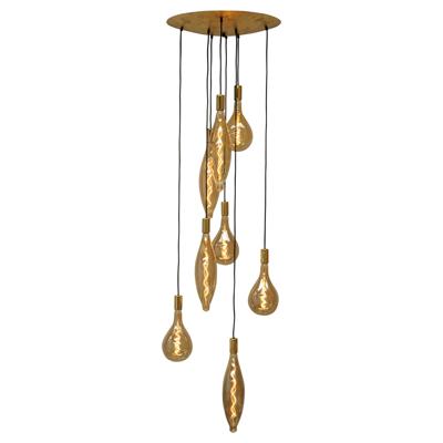 Masterlight Gouden hanglampAton 8-lichts - 2240-02-08-60-8