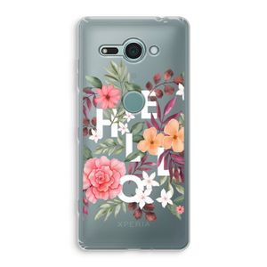 Hello in flowers: Sony Xperia XZ2 Compact Transparant Hoesje