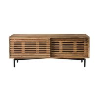 Hoyz Collection - TV-meubel 135cm 2 Deuren Slide - Massief Acacia Naturel - thumbnail