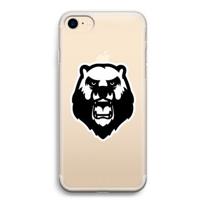 Angry Bear (white): iPhone 7 Transparant Hoesje