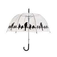 Esschert Design Paraplu Vogels op Draad 83 cm Transparant/Zwart - thumbnail