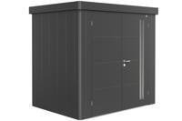 Biohort Metalen tuinhuis Neo - Dubbele deur - Donkergrijs - 1B (236x180 cm)- Plat dak- Metaal- Biohort
