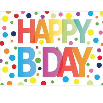 Happy B-Day verjaardagskaart - briefkaart - groot formaat wenskaart - 21 x 14,8 cm