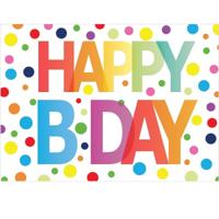Happy B-Day verjaardagskaart - briefkaart - groot formaat wenskaart - 21 x 14,8 cm