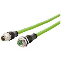 Metz Connect 142M2X12100 M12 Netwerkkabel, patchkabel CAT 6A S/FTP 10.00 m Groen PUR-mantel, Zuurbestendig, Ozonbestendig, UV-bestendig, Geschikt voor - thumbnail