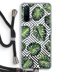 Geometrische jungle: OnePlus Nord CE 5G Transparant Hoesje met koord