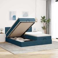 Ottoman bed met matrassen en LED's 180x200cm fluweel