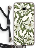 Wit bloemenpatroon: Samsung Galaxy J4 Plus Transparant Hoesje met koord