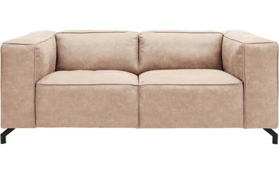 Goossens Bank Calvin bruin, micro leer, 2-zits, modern design
