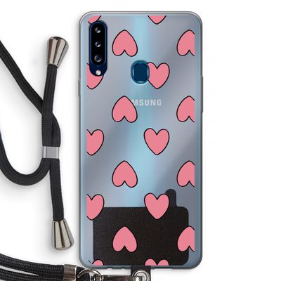 Ondersteboven verliefd: Samsung Galaxy A20s Transparant Hoesje met koord