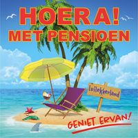 Hoera met pensioen sticker 10,5 cm - thumbnail