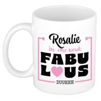 Naam mok Rosalie - wit - Fabulous - keramiek - 300 ml - cadeau collega beker