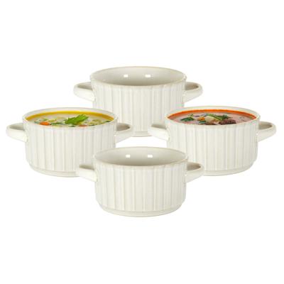 Soepkommen Florence - creme wit - 12x stuks - 14 x 7 cm - keramiek - soepkommetjes