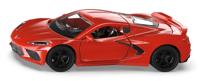 Siku Chevrolet Corvette Stingray speelgoedauto 1:50 metaal/plastic rood motokap en deuren kunnen open verwisselbare wielen - thumbnail