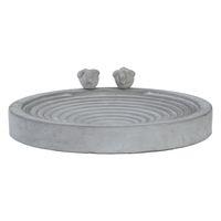 Esschert Design Vogelbad/voederschaal -  grijs - beton - D39 x H9 cm - drinkschaal voor tuinvogels   - - thumbnail