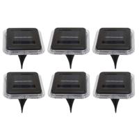 Buiten lampje/prik spots - 6x - solar verlichting - tuinpad/plant verlichting - LED - 10 cm