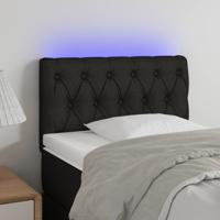 Hoofdbord LED 80x7x78/88 cm stof zwart