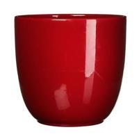 Mica Decorations Bloempot - rood - keramiek - 14 x 14 cm