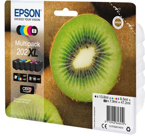 Epson inktcartridge 202XL, 550 - 800 pagina&apos;s, OEM C13T02G74010, 5 kleuren