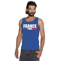 Blauw Frankrijk supporter singlet shirt/ tanktop heren