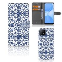 OPPO A73 5G Hoesje Flower Blue | Portemonnee hoesje