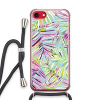 Tropical Palms Blue: iPhone SE 2020 Transparant Hoesje met koord