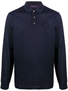 Ralph Lauren Purple Label polo manches-longues à logo - Bleu