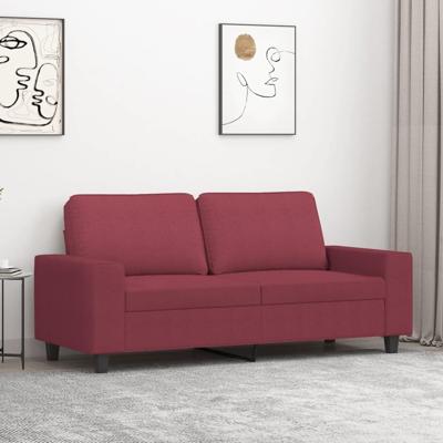 Tweezitsbank 140 cm stof wijnrood