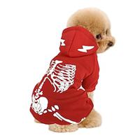 Honden Halloween outfits kostuums Doodskoppen Skelet / Schedel Gloed in het donker Zacht Halloween Carnaval Feest Hond puppy kleding outfits Lightinthebox