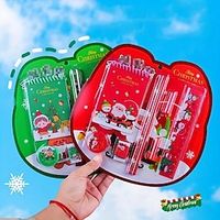 8 stks/set kerst briefpapier set kerst klein cadeau cartoon student leerbenodigdheden inclusief potloden, gummen, linialen, puntenslijpers, notitieboekjes enz. miniinthebox