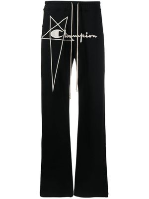 Rick Owens X Champion pantalon de jogging à logo brodé - Noir