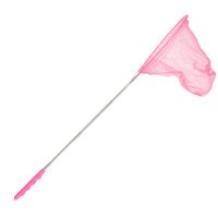 Telescopisch visnet/schepnet - roze - metaal - 36 tot 67 cm - thumbnail