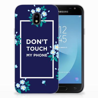 Samsung Galaxy J3 2017 Silicone-hoesje Flowers Blue DTMP Samsung Galaxy J3 2017 Silicone-hoesje Flowers Blue DTMP