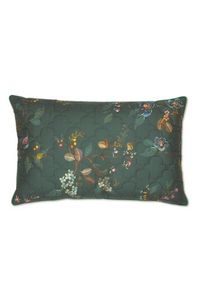 Pip Studio Pip Studio Kawai Flower Quilted Cushion Dark Green 45x70 cm