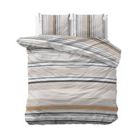 Dekbedovertrek Yosi - Tweepersoons (200x200 cm) - Wit/ Zand/ Beige Polyester-katoen - Dessin: - Sleeptime Elegance - Dekbed-Discounter.nl